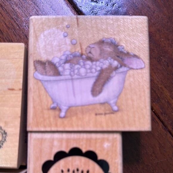 Wooden Rubber Stamp Set with Colorful 'Be Mine' Block - Picture 2 of 5